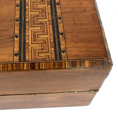 English Travel desk, in exotic wood, rosewood and with inlays, early 19th centur