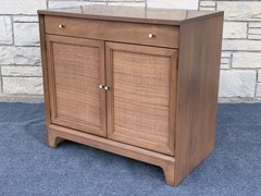 Mid Century Modern Ethan Allen Baumritter Birchcraft 32” Cane Door Cabinet