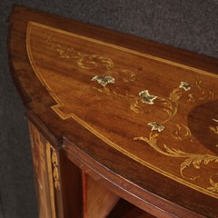 Half moon sideboard antique style Louis XVI furniture inlaid wood 20th century