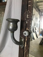 Mid Century Metal Recessed Medicine Cabinet Chrome Sconces Old Hotel VTG 494-23B