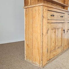 Antique English Pine Kitchen Dresser Welsh Cupboard Hutch Cabinet Victorian