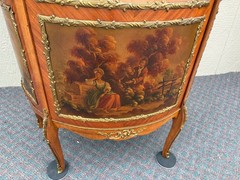 67813 Elegant Louis XV Style Curio Cabinet with Hand-Painted Panels
