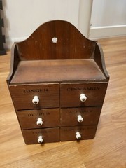 1890 six drawer spice chest