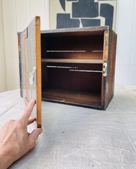 Antique vintage 1930s Wooden Wall Cupboard Factory Industrial Shelf Bathroom
