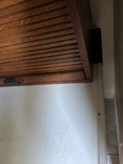 1920s Antique McDougall Hoosier Wood Cabinet With Pie Safe and Flour Sifter