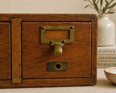 Vintage Wooden Card Catalog Cabinet – Apothecary Style Storage