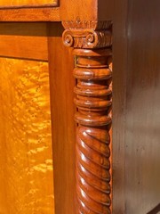 ANTIQUE FEDERAL BIRD’S EYE MAPLE & CHERRY JELLY CABINET WITH RARE BUTLER’S DESK