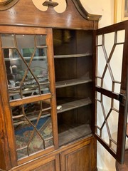 Georgian oak glazed corner cupboard