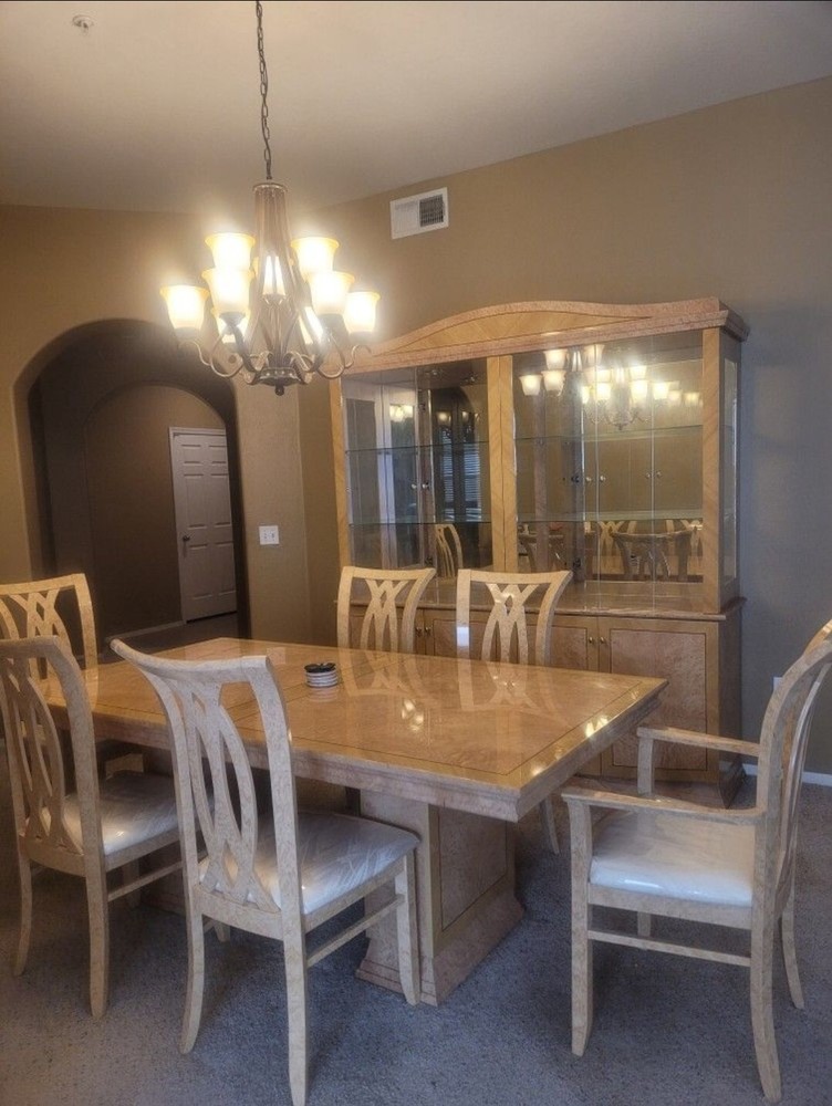 China Cabinet & Table With Chairs Set