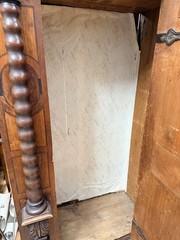 18th C Renaissance German Gründerzeit Carved Oak Raised Panel Cabinet Wardrobe