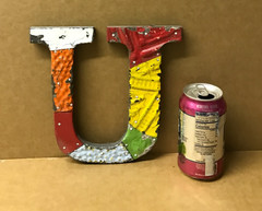 Decorative Salvaged Tin Ceiling 8″ Patchwork Mix Color Letter U Metal 171-26B