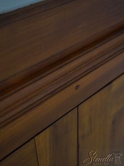 LF69957: Period 19th Century Cherry 2 Piece Country Corner China Cabinet