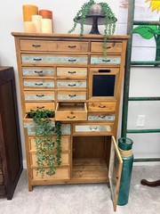 Farmhouse Style Multi-Drawer Wood Apothecary Craft Cabinet