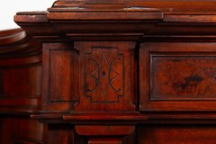 Renaissance Revival Walnut and Marble Cabinet w/ Bronze Clodion Plaque