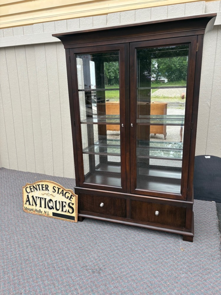 67818 Lexington Nautica Home Curio Cabinet with Glass Doors and Drawers