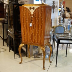 Unique Rosewood and Maple Tuxedo Bar Cabinet with LED lighting