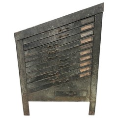 Antique Steel Printer’s Typeset Cabinet GA20717