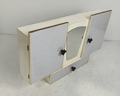 Vintage Retro Wall Hanging Medicine Cabinet with Mirror and Drawer – 1950s Rocka