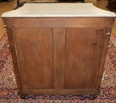 Late 19th Century French Napoleon III Marble Top Inlaid Server Side Cabinet