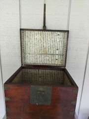 Vintage Korean Wedding Chest Bandaji Brass Hardware Wood Cabinet Stand