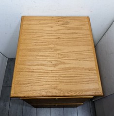 Vintage Heavy Duty Industrial Mission Oak Wood File Cabinet 2-Drawer T32A