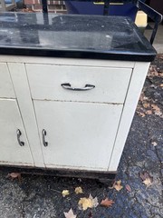 Steel Medical Cabinet Metal Industrial Quackery Farm Apothecary Desk Table