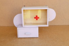 Old Antique Vintage Wooden Medical Box Cabinet Apothecary Chest Cupboard 1960’s