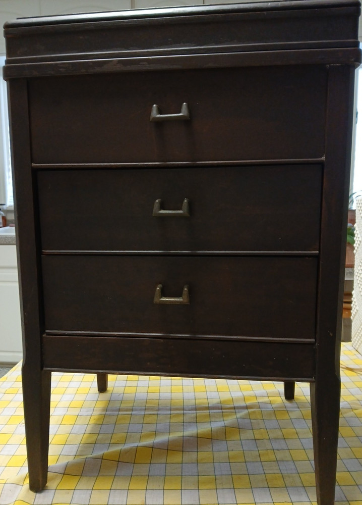 VTG 1950s Sewing Cabinet/End Table Spool-Notions Storage Some Refurbishing Needs