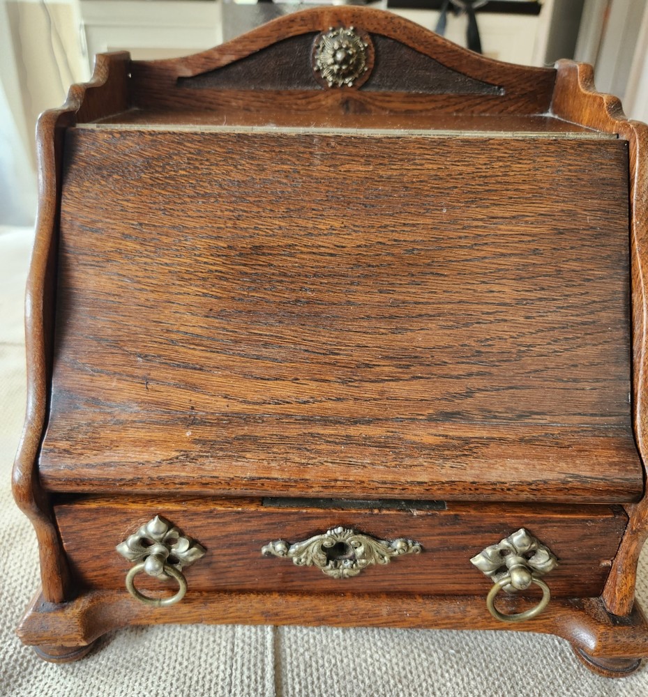 Antique French Oak Letter Cabinet, c 1910
