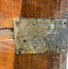 Antique Italian Baroque Walnut Credenza with Diamond Point Door, Late 17th C