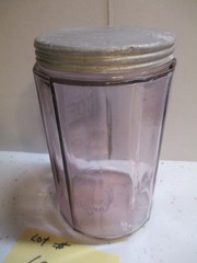 Hoosier Cabinet “RARE COLONIAL AMETHYST ” Embossed Coffee Spice Jar Lot # 6002