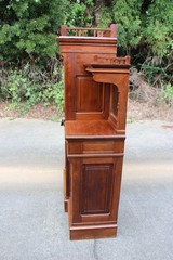 Unusual Walnut Victorian Triple Door Bookcase Display Cabinet Server ~ Ca.1880