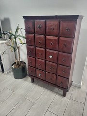 Vintage Mahogany Apothecary 20 Drawer Cabinet