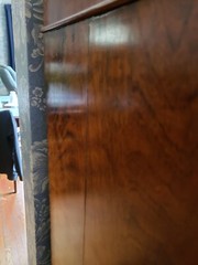 Antique Furniture: Biedermeir Walnut Bookcase China Hutch with glass front doors