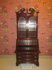 Ethan Allen Georgian Court Cherry Glass Top Drop Front Secretary Desk 11 9224