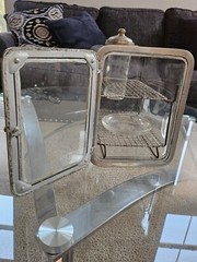 Antique Theo A Kochs Chicago Barber Shop Sterilizer Cabinet Glass & Metal