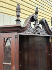 67132 Antique Victorian Mahogany Corner China Cabinet Curio