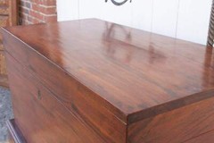 Antique Dutch Colonial Campaign Trunk on Stand