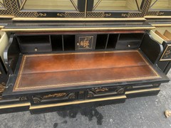 65944 Oriental KEN HILL Furniture Breakfront China Cabinet Curio with DESK