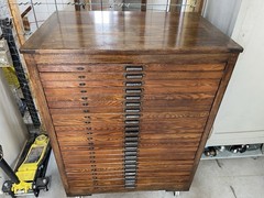 Antique Hamilton 24 Drawer Oak Print Cabinet Flat File Restored Cast Iron Pulls