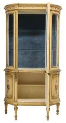 Antique Vitrine Cabinet, Italian, Venetian, Paint-Decorated, Glazed, E. 1900s!!
