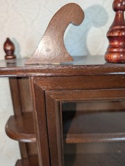 Vintage Wooden Wall Curio Cabinet Display Shelf Brown MDF 17”H Broken Handle