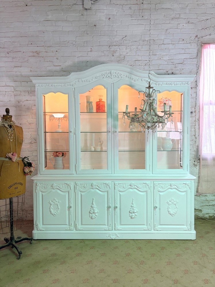 Painted Cottage Shabby Chic China Cabinet