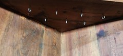 VTG Antique Wood Corner Cabinet China Press Bubble Glass Primitive Knotty Pine