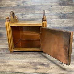 Antique Wood Cigar Humidor Copper Lined Humidor Elegant Cabinet *Read*