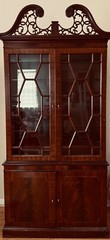 1980s Councill Craftsman Regency Style Flame Mahogany Curio China Display Cabine