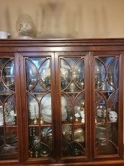 Beautiful Vintage China Cabinet. Working Doors And Drawers . China Included!