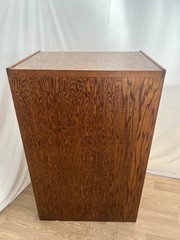 Lateral File Cabinet Tiger Oak Four Drawers Locking Bottom Paneled Sides Keys