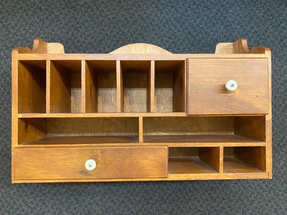 Rare Vintage Antique Wooden Spice Rack Cabinet Apothecary Primitive