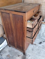 Machine Age oak Typesetter cabinet–UNIQUE!